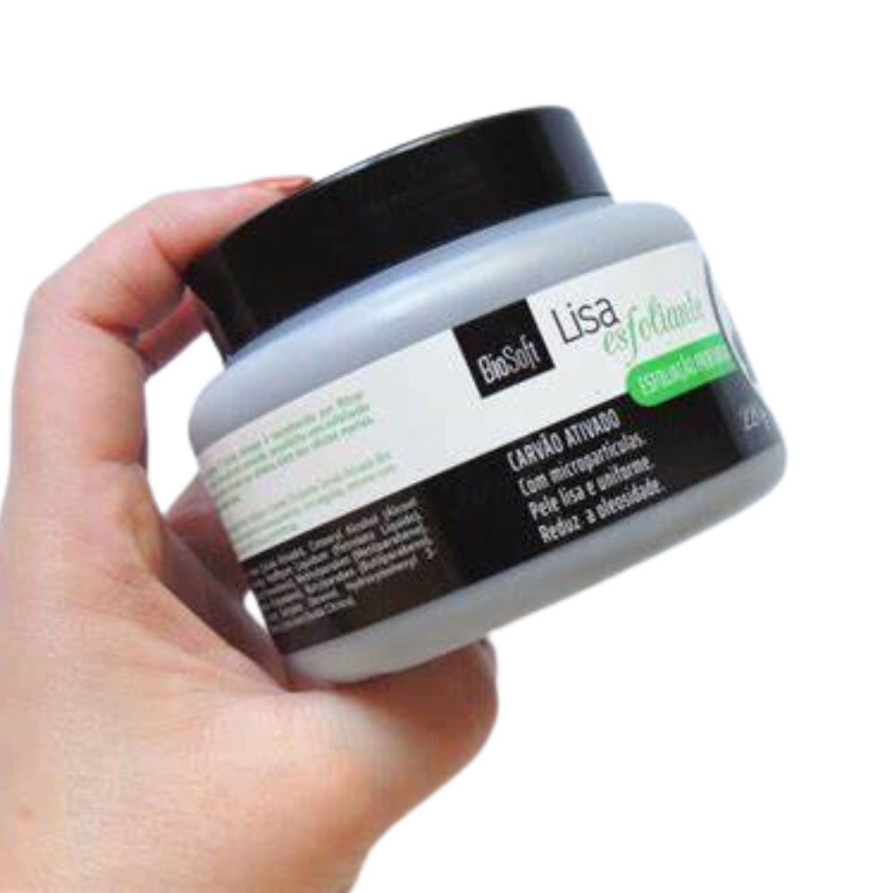 Creme Esfoliante Corporal Com Carvão Ativado Biosoft 220g