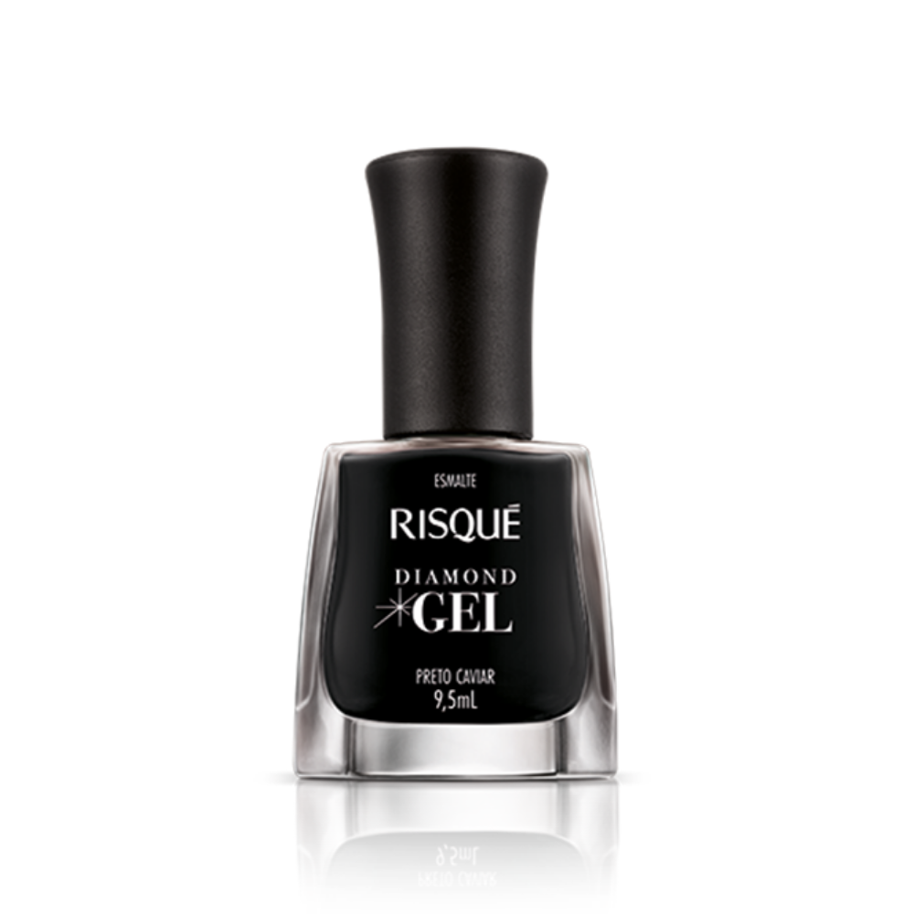 Esmalte Risqué Diamond Gel Preto Caviar 9,5ml - Preto - Diamond Gel