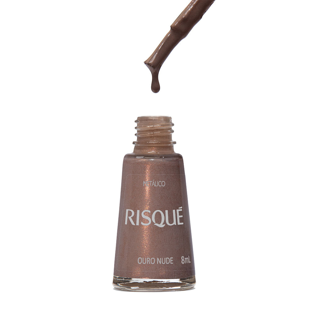 Esmalte Risqué Metálico Ouro Nude 8ml - Nude