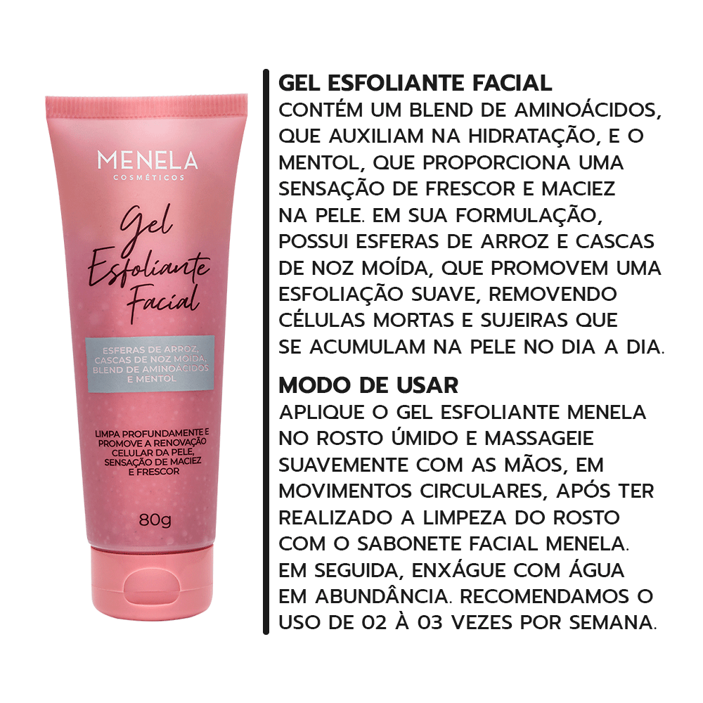 Gel Esfoliante Para O Rosto Menela 80ml