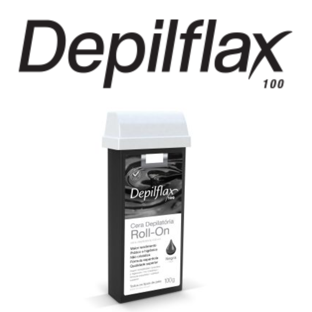 Refil Cera Depilatória Roll On Negra Depilflax 100g