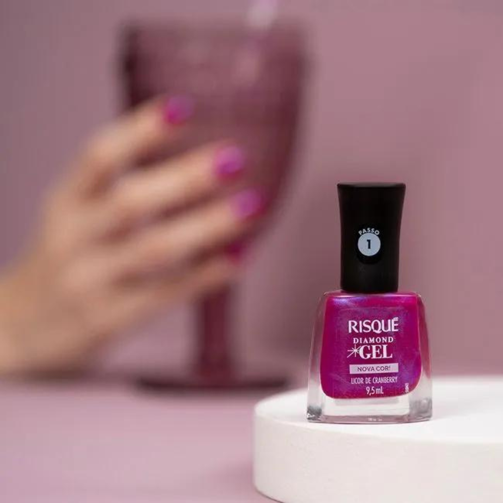 Esmalte Risqué Diamond Gel Licor Cranberry 9,5ml