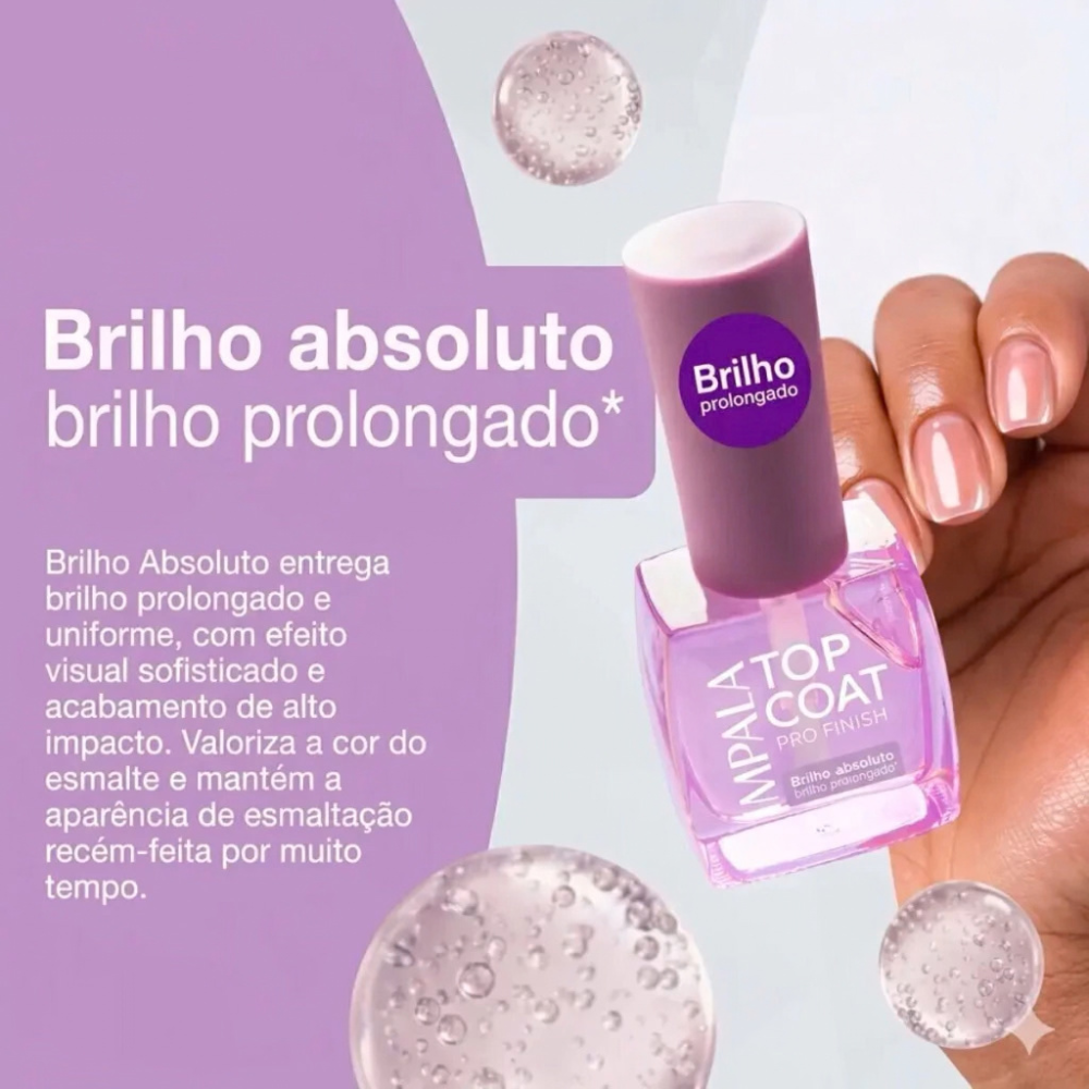 Top Coat Impala Pro Finish Brilho Absoluto 8,8ml