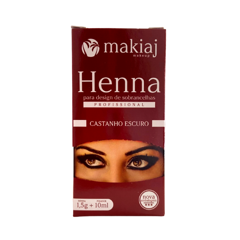 Kit Henna E Fixador Makiaj 1,5g Castanho Escuro - Castanho Escuro