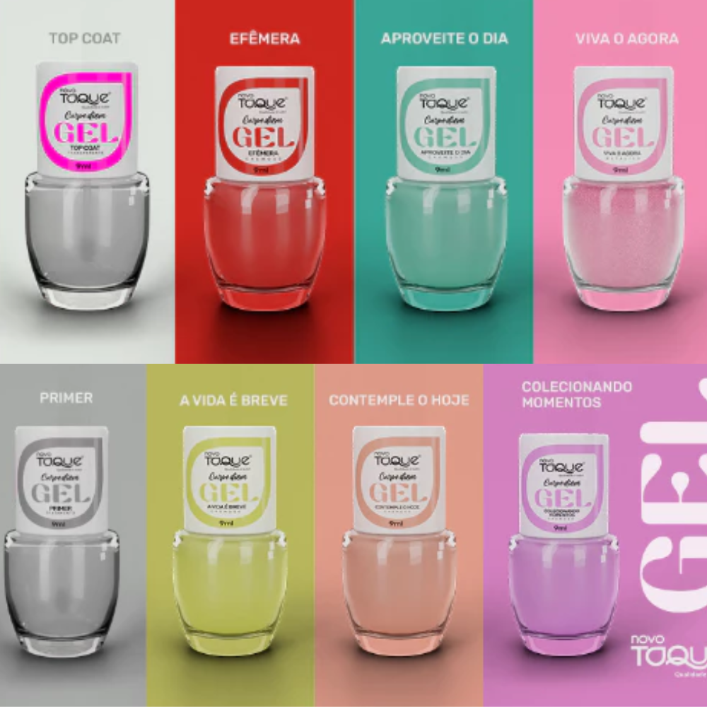 Top Coat Novo Toque Transparente Gel 9ml