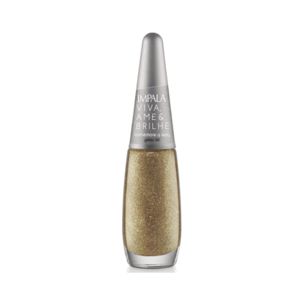 Esmalte Impala Glitter 3D Comemore A Vida 7,5ml - Glitter - Viva, Ame & Brilhe
