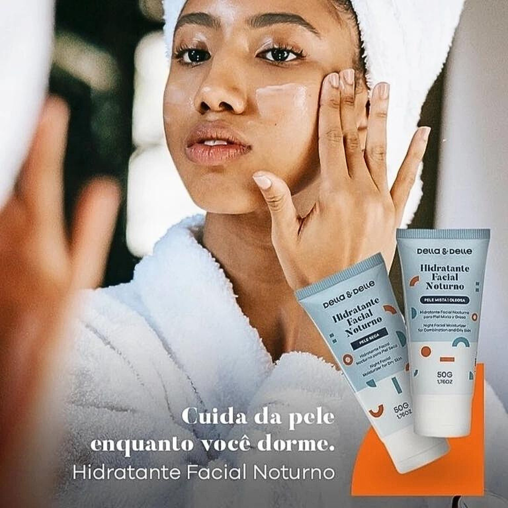 Hidratante Facial Noturno Pele Mista E Oleosa Della E Delle 50g Extrato De Erva Cidreira