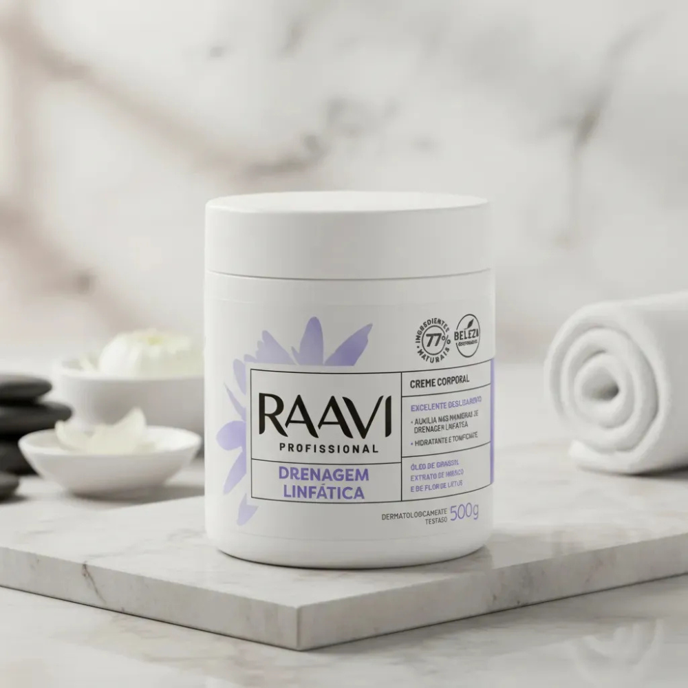Creme Corporal Drenagem Linfática Raavi 500g