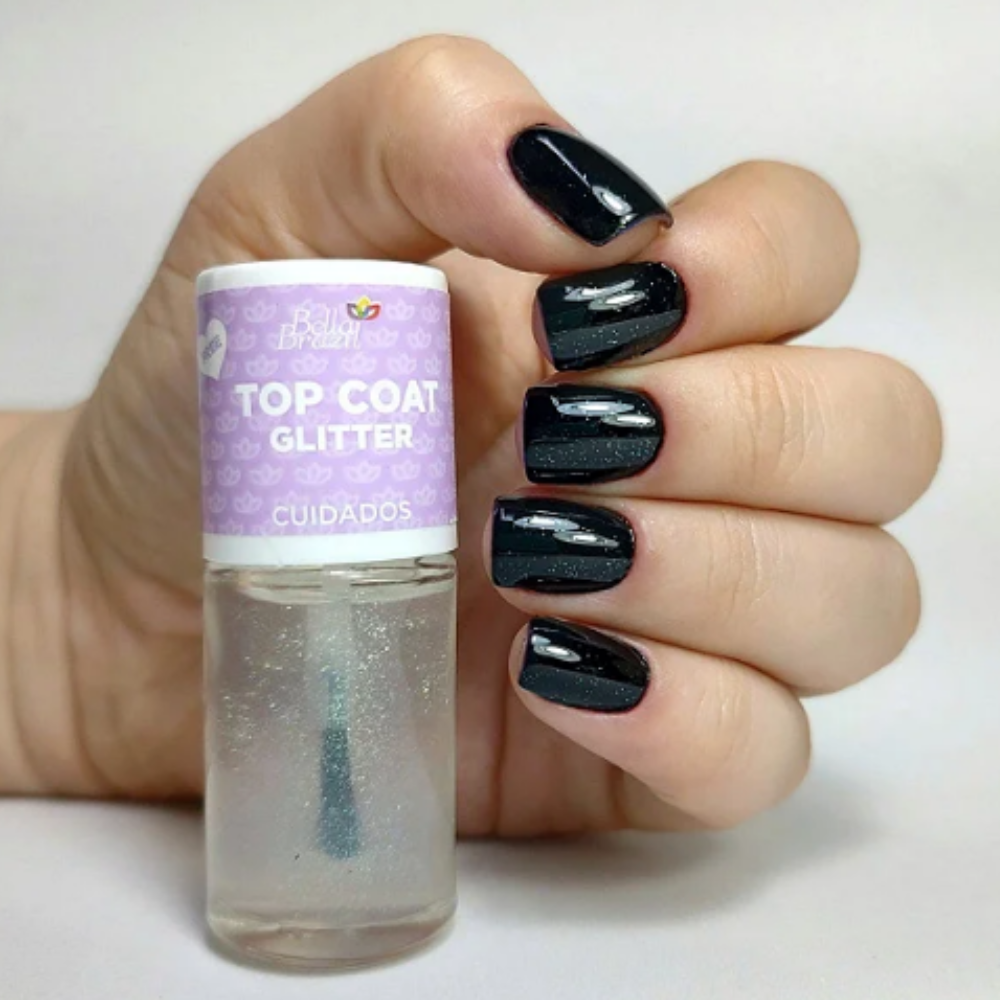 Esmalte Bella Brazil Cuidados 323 Top Coat Glitter