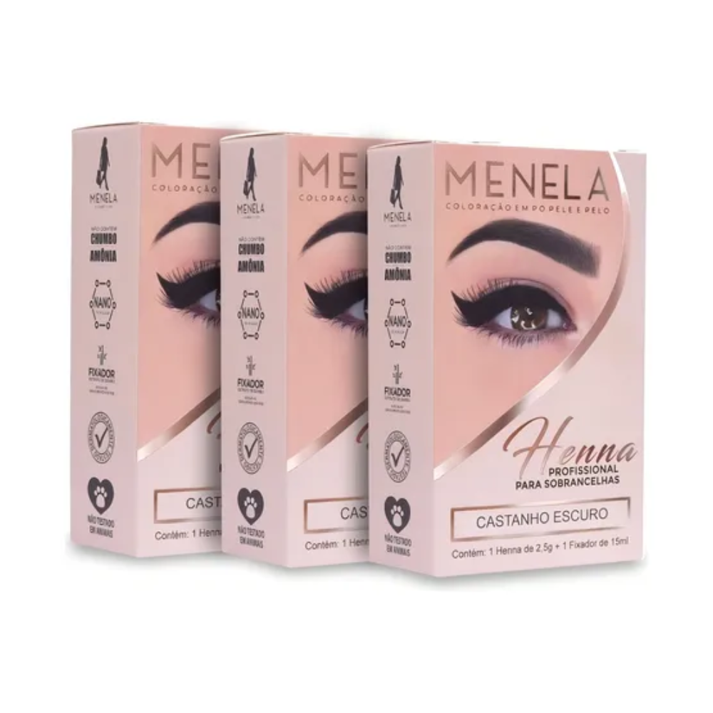 Kit 3 Hennas 2,5g Menela