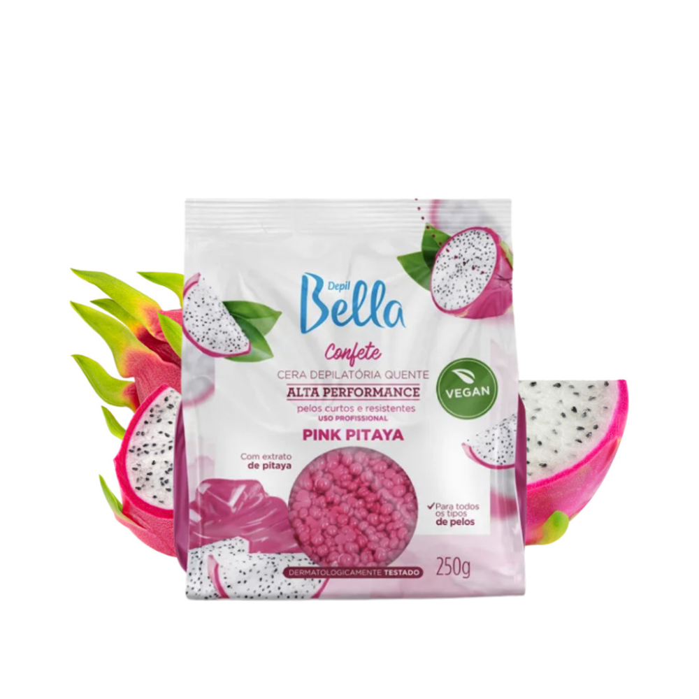 Cera Depilatória Confete Pink Pitaya Depil Bella 250g