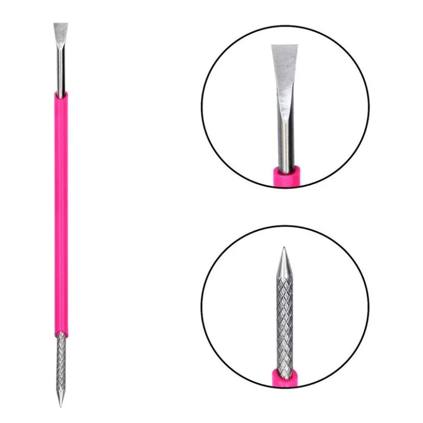 Espátula De Inox Com Silicone Rosa Isis Cutelaria