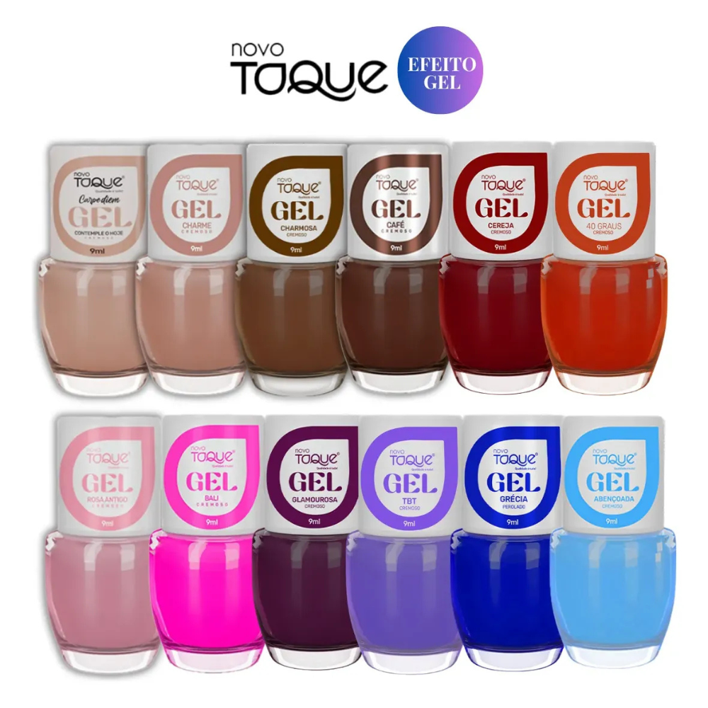 Esmalte Novo Toque Cremoso Efeito Gel Charmosa 9ml
