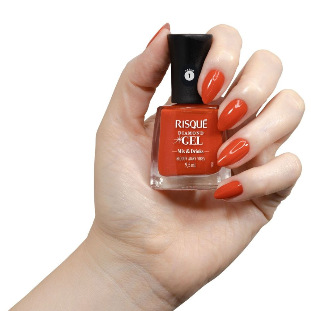 Esmalte Risqué Diamond Bloody Mary Vibes 9,5ml - Vermelho - Diamond Gel