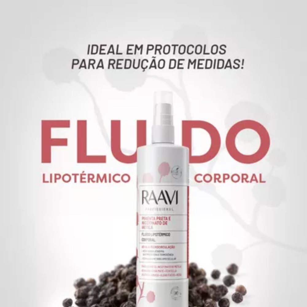 Fluido Lipotérmico Pimenta Preta e Nicotinato de Metila Raavi 300ml