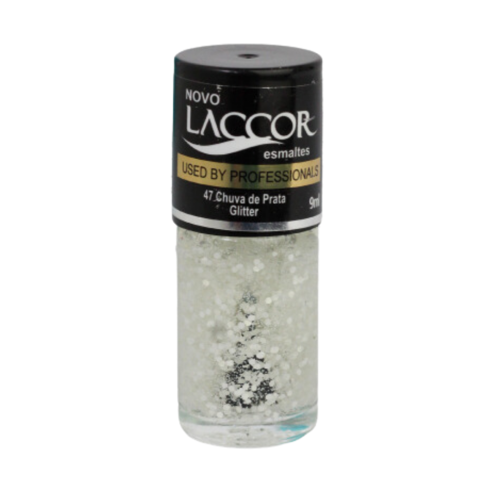 Esmalte Laccor Glitter Chuva De Prata 9ml
