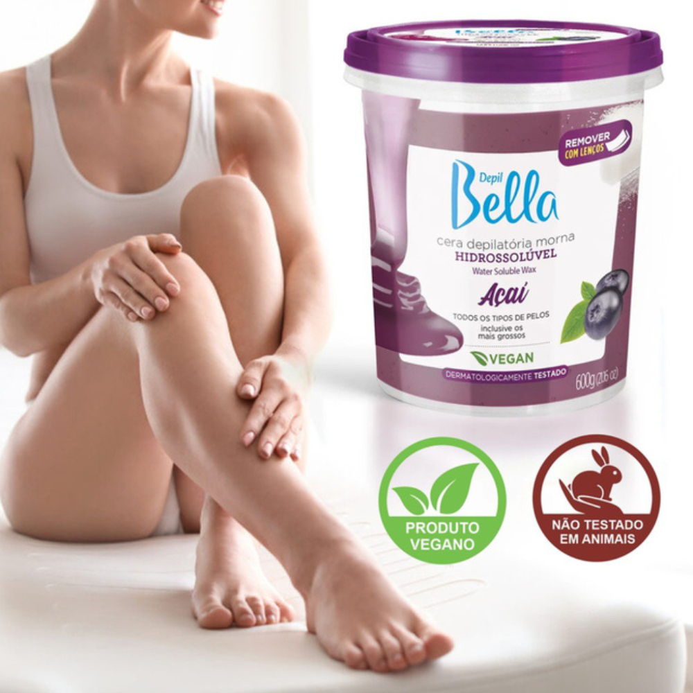 Cera Hidrossolúvel Açaí Depil Bella 1,3kg
