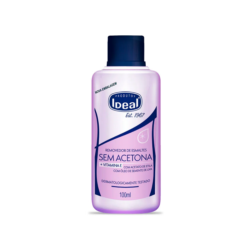 Removedor De Esmaltes Sem Acetona E Vitamina E Ideal 100ml
