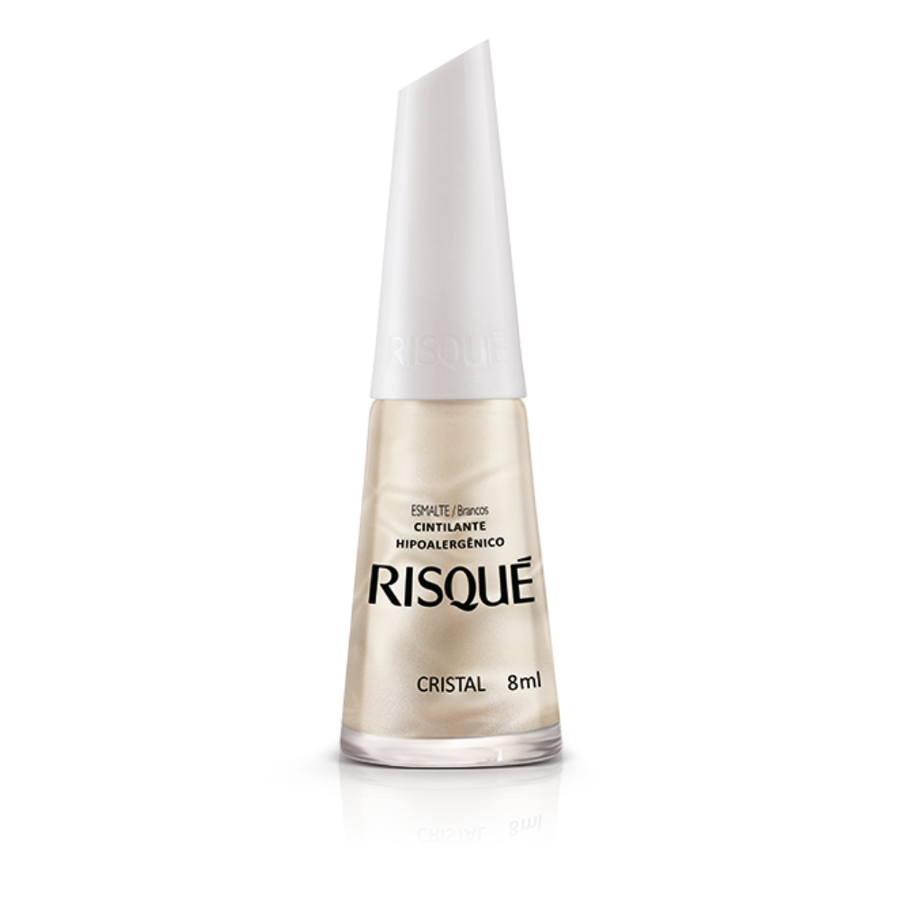 Esmalte Risqué Cintilante Cristal 8ml - Branco - Cintilante