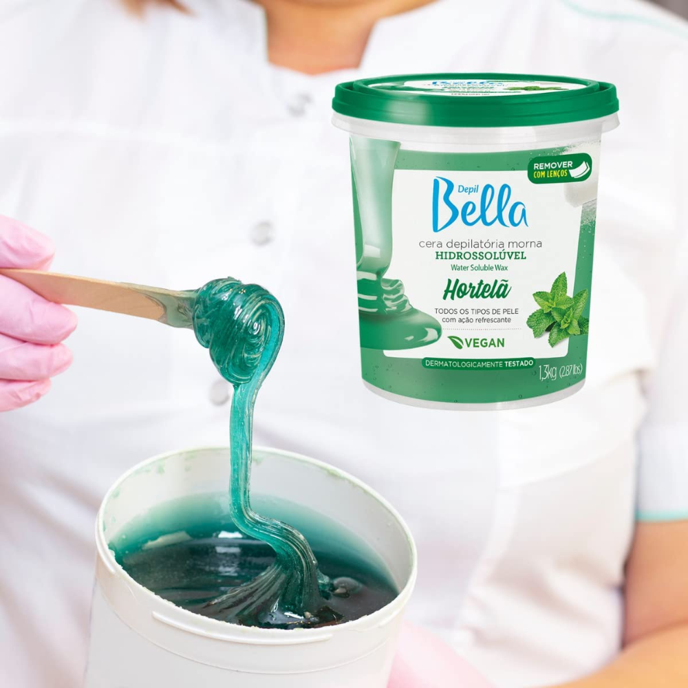 Cera Hidrossolúvel Hortelã Depil Bella 600g