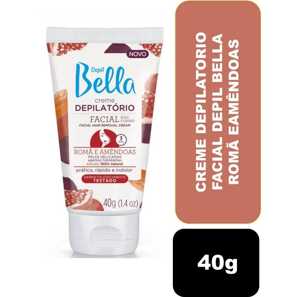 Creme Depilatório Facial De Romã e Amêndoas Depil Bella 40g