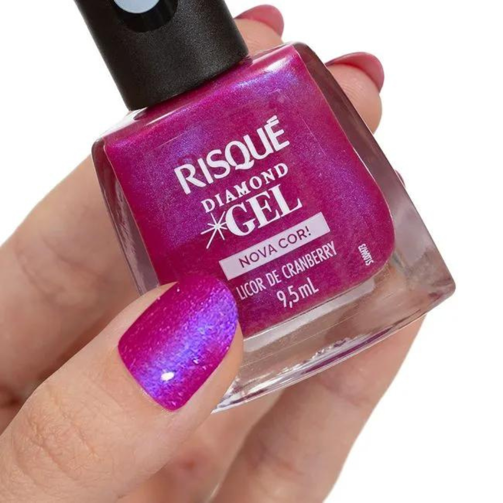 Esmalte Risqué Diamond Gel Licor Cranberry 9,5ml