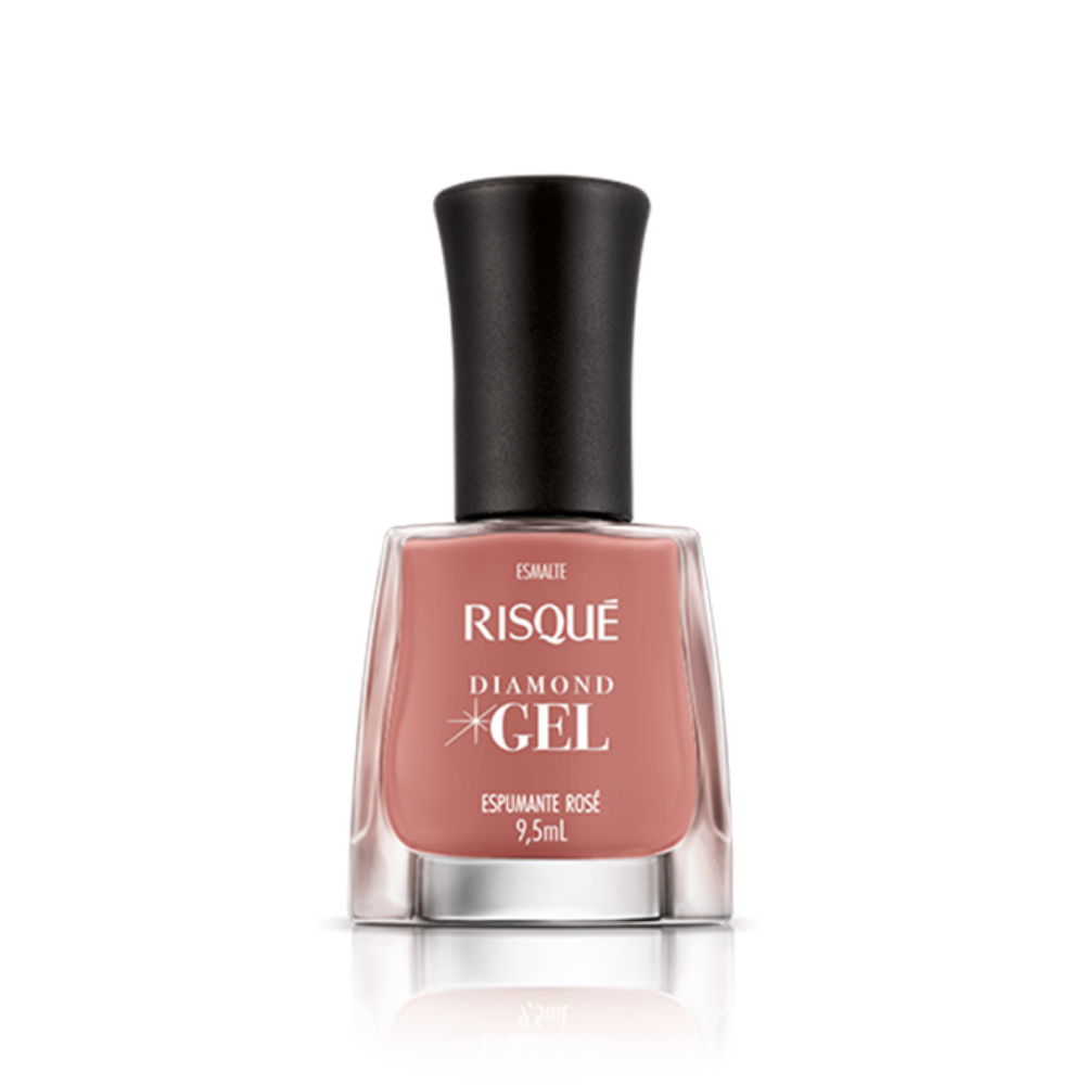 Esmalte Risqué Diamond Gel Espumante Rosé 9,5ml - Nude - Diamond Gel