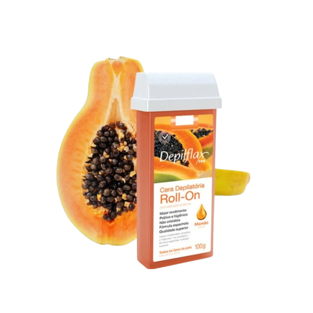 Refil Cera Depilatória Roll On Mamão Depilflax 100g
