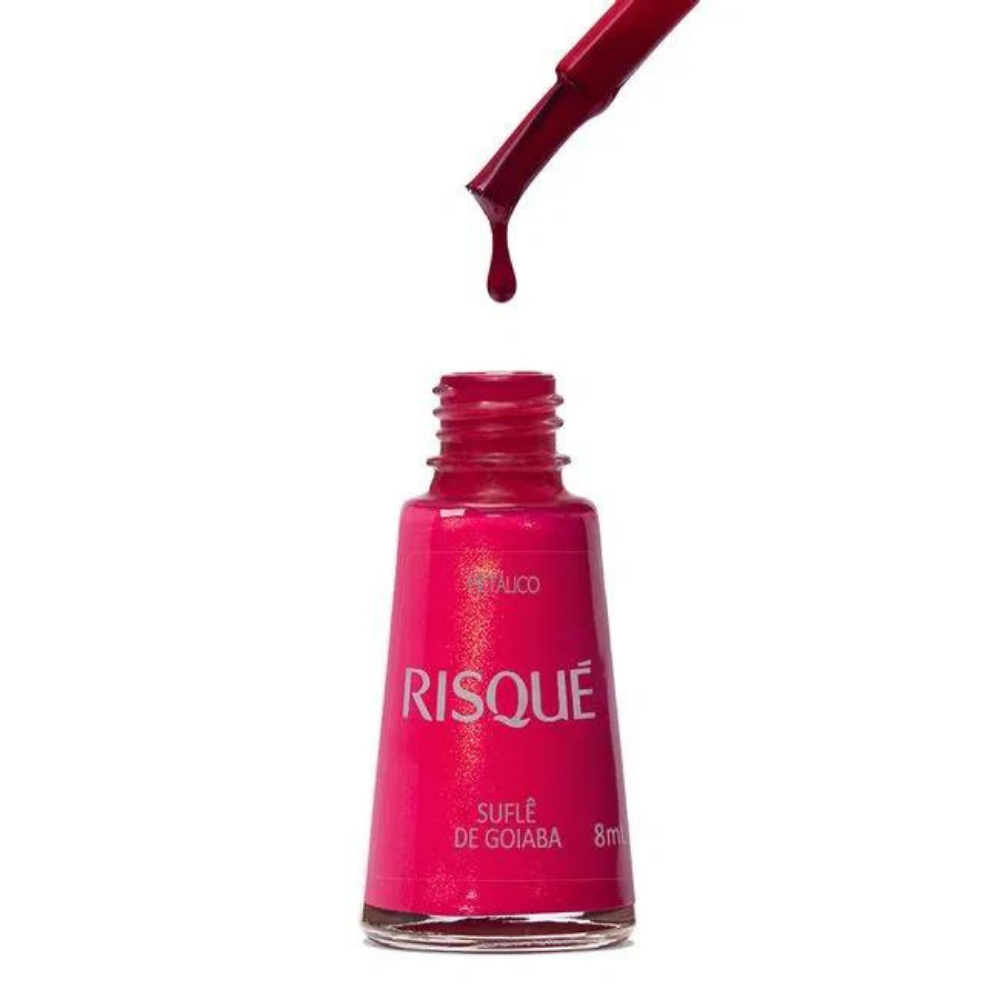 Esmalte Risqué Metálico Suflê De Goiaba 8ml - Rosa