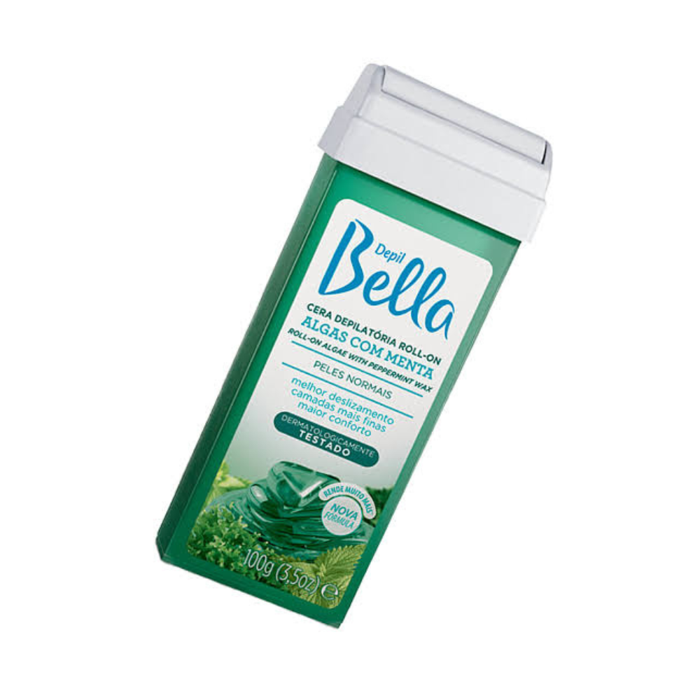 Refil Cera Depilatória Roll On Deo Algas Com Menta Depil Bella 100g