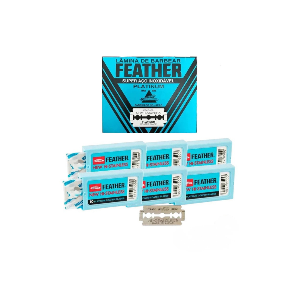 Lâmina De Barbear Feather 60 Unidades
