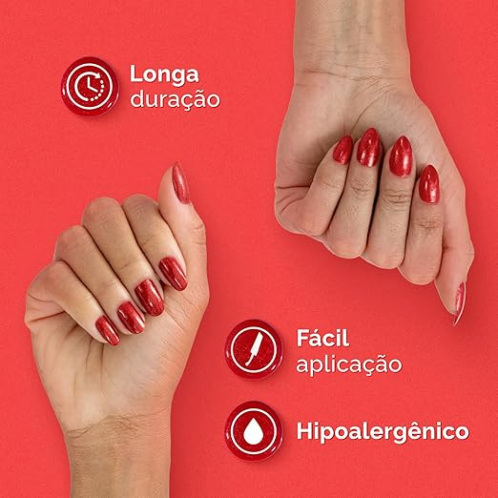 Esmalte Risqué & Doritos Metálico Mucho Nacho Vermelho 8ml