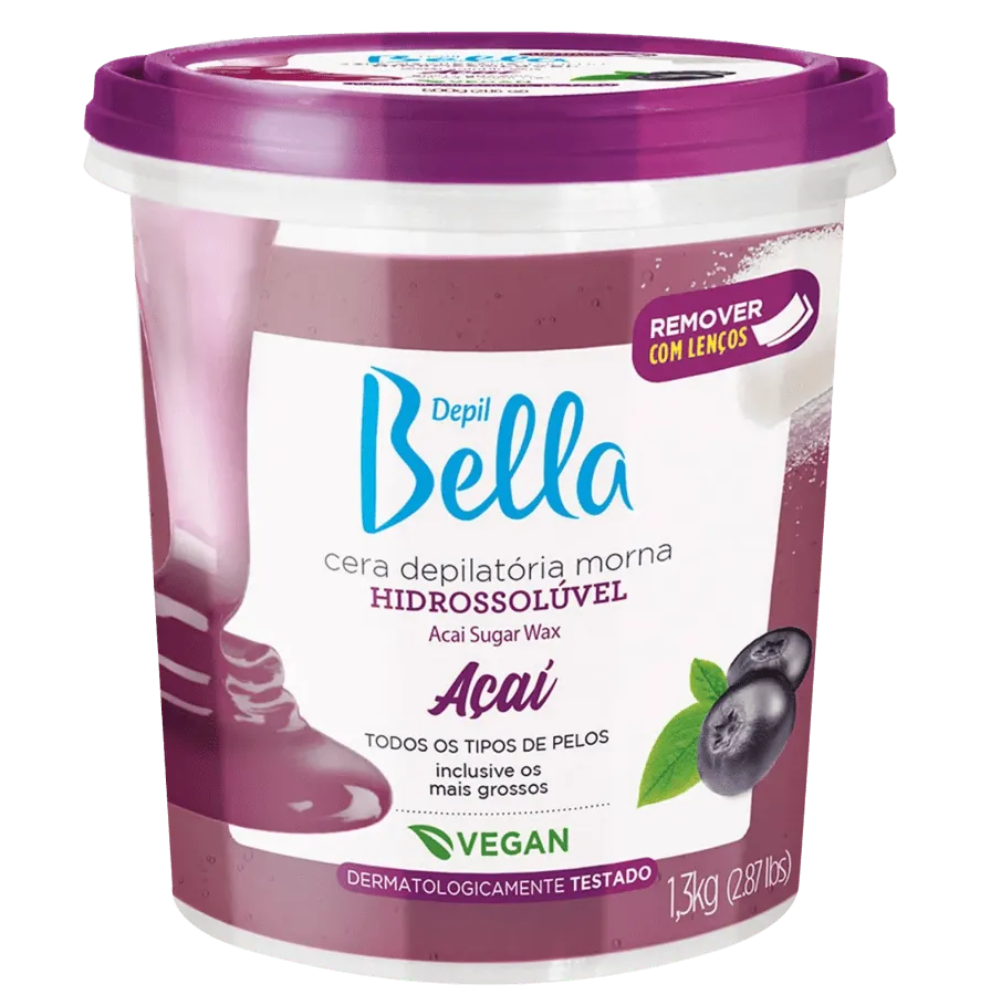 Cera Hidrossolúvel Açaí Depil Bella 1,3kg