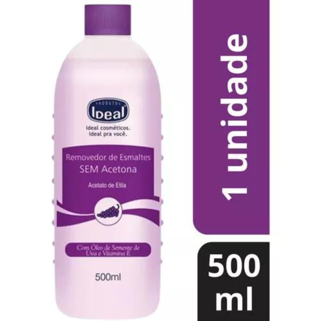 Removedor De Esmaltes Sem Acetona E Vitamina E Ideal 500ml