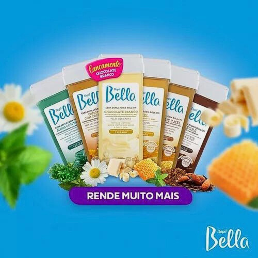 Refil Cera Depilatória Roll On Deo Camomila Com Calêndula Depil Bella 100g