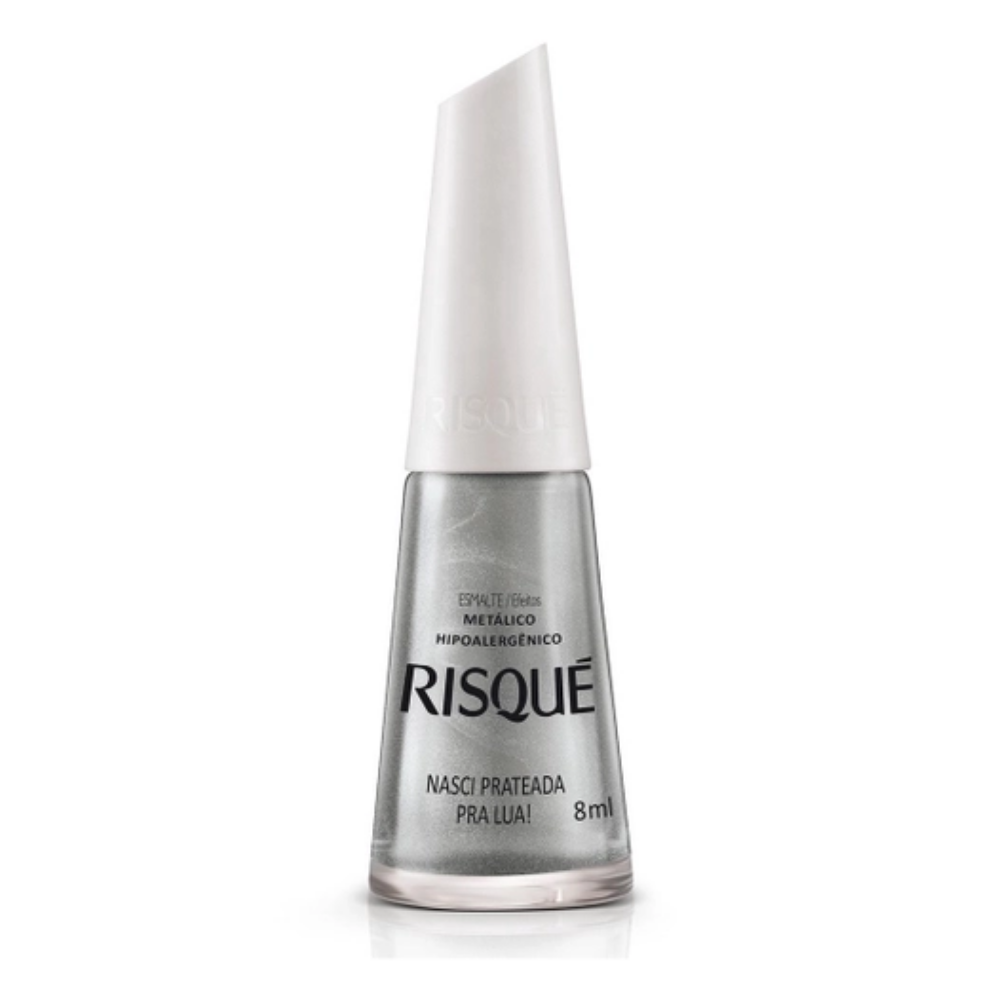 Esmalte Risqué Metálico Nasci Prateada Pra Lua 8ml - Prata