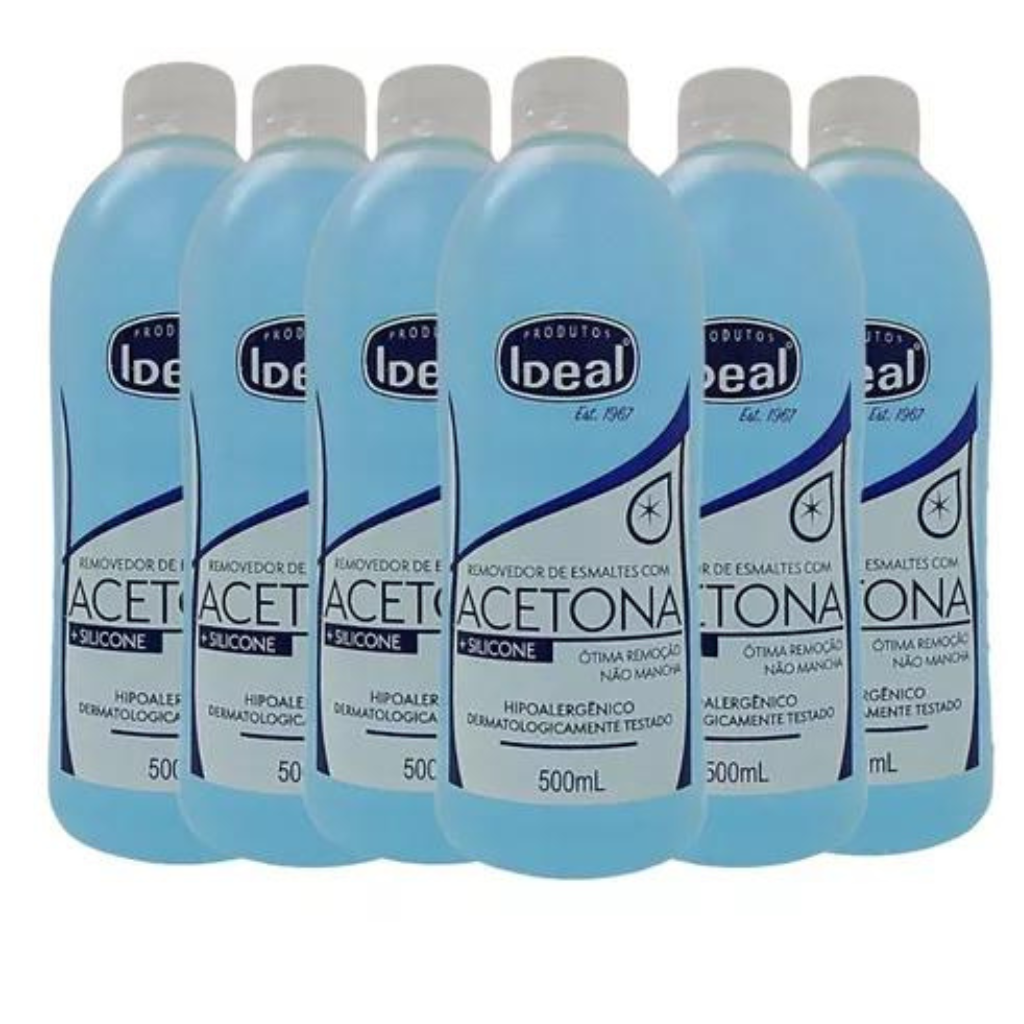 Removedor De Esmaltes Com Acetona E Silicone Ideal 500ml