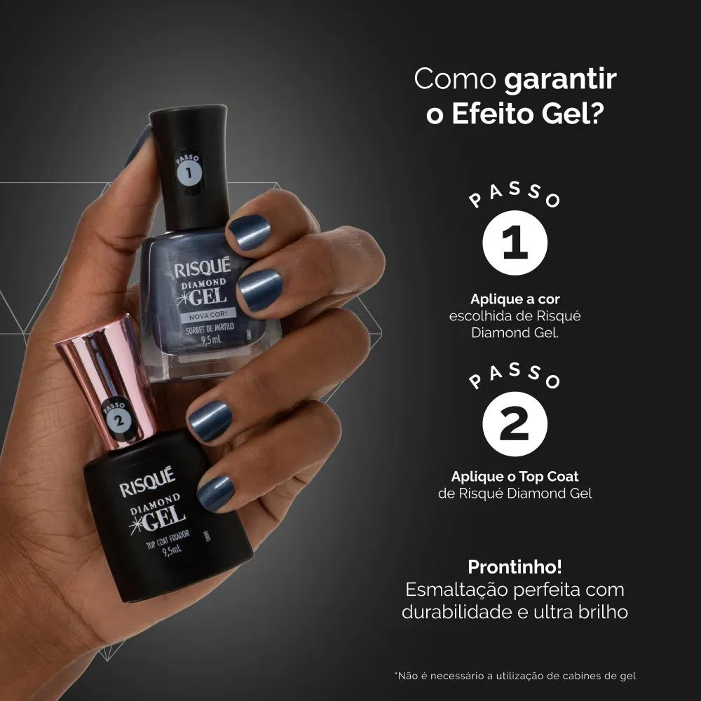 Esmalte Risqué Diamond Gel Sobert Mirtilo 9,5ml