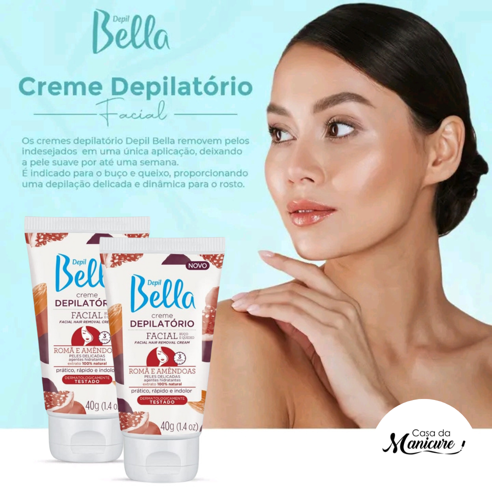 Creme Depilatório Facial De Romã e Amêndoas Depil Bella 40g