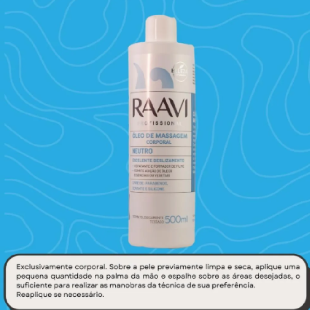 Óleo De Massagem Corporal Neutro Raavi 500ml