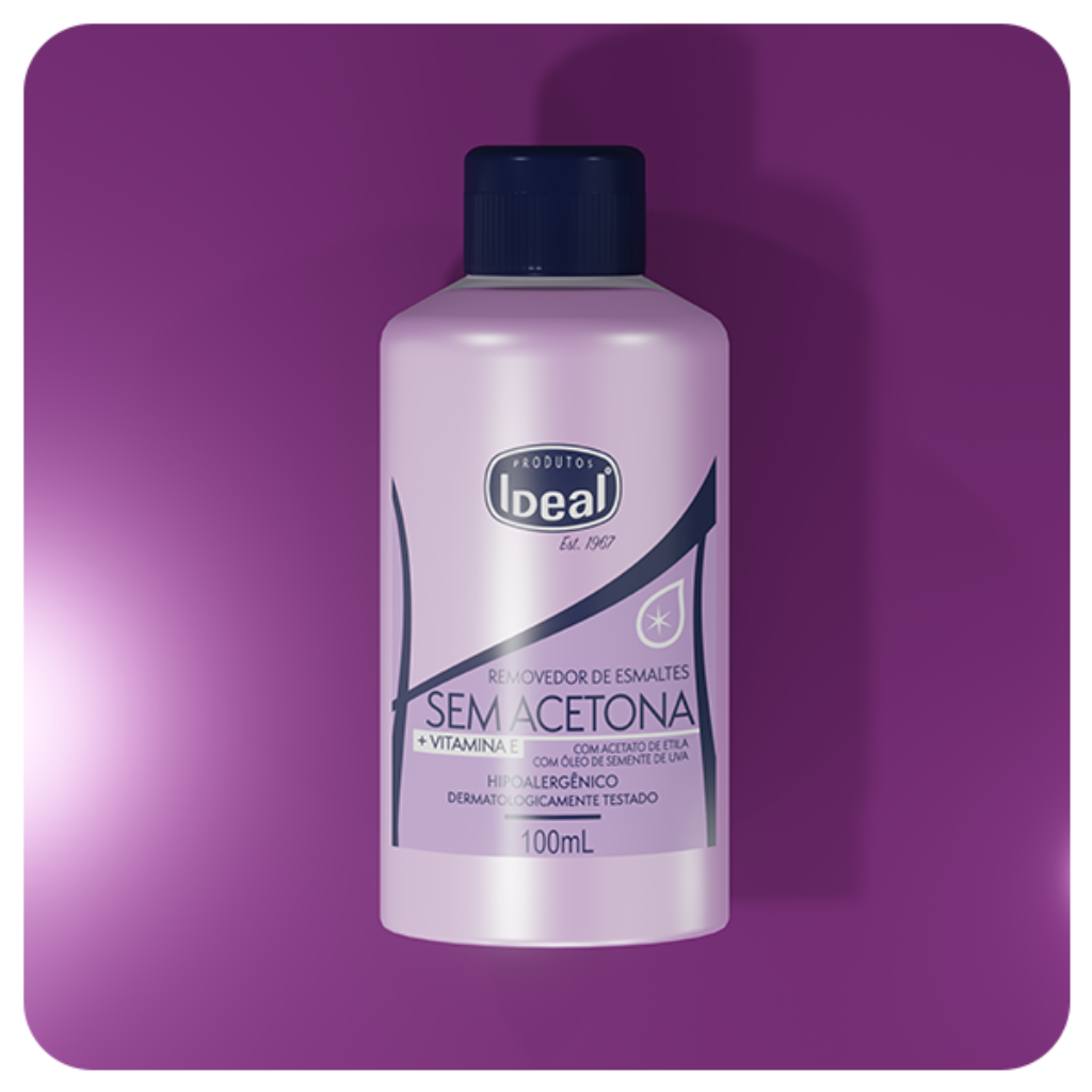 Removedor De Esmaltes Sem Acetona E Vitamina E Ideal 100ml