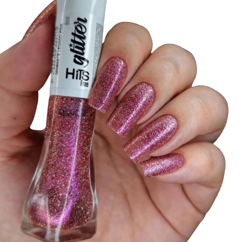 Esmalte Hits Glitter Diamante Legado Pink 8ml