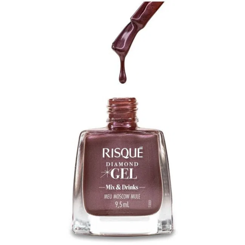 Esmalte Risqué Diamond Gel Meu Moscow Mule 9,5ml - Rosé - Diamond Gel