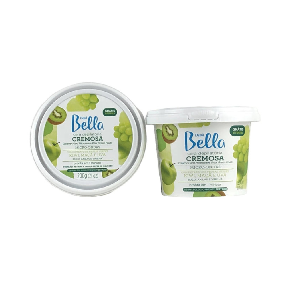 Cera De Micro-ondas Cremosa Frutas Verdes Depil Bella 200g