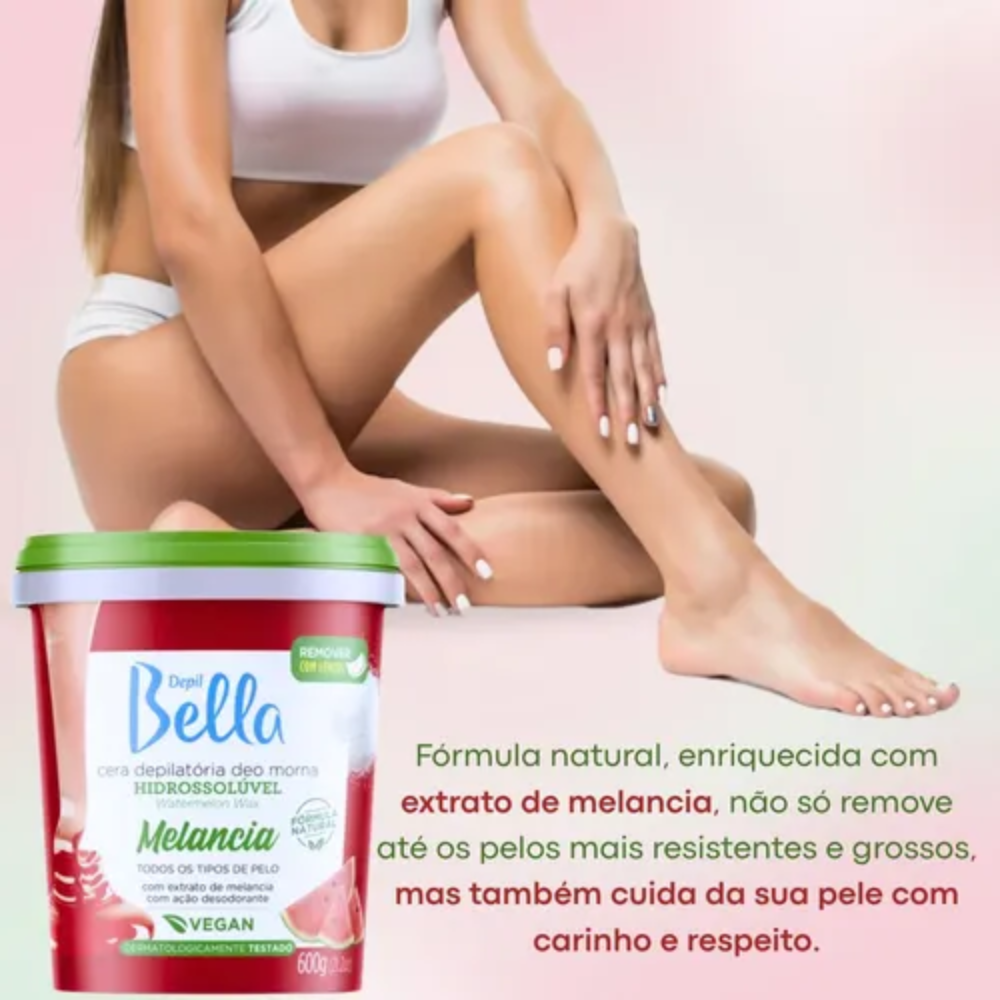 Cera Hidrossolúvel Melancia Depil Bella 600g