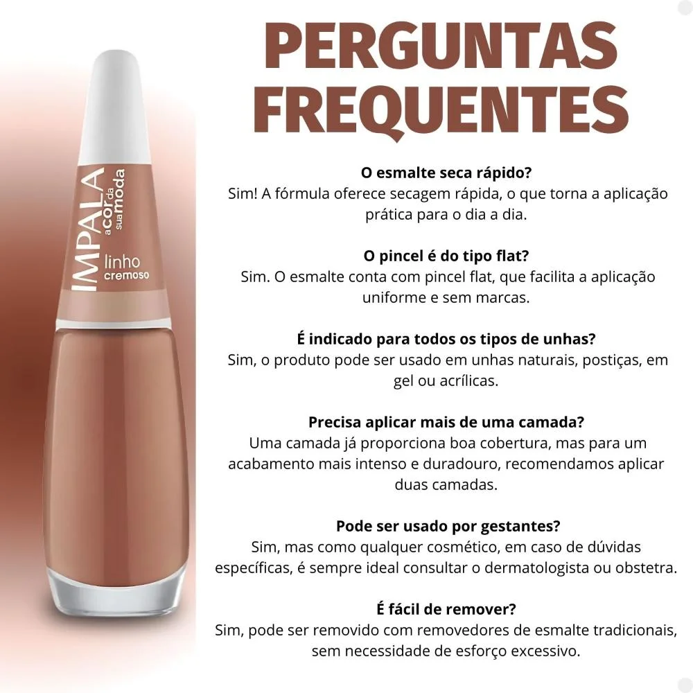 Esmalte Impala Cremoso A Cor Da Sua Moda Linho 7,5ml