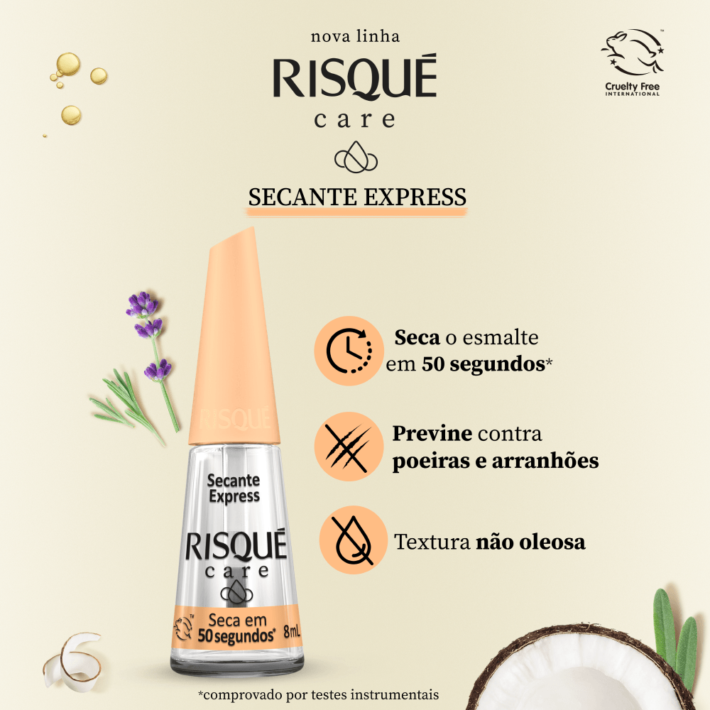 Esmalte Risqué Care Secante Express 8ml