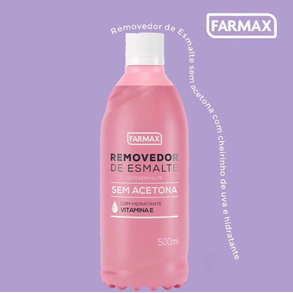 Removedor Sem Acetona Com Hidratante Vitamina E 500ml Farmax