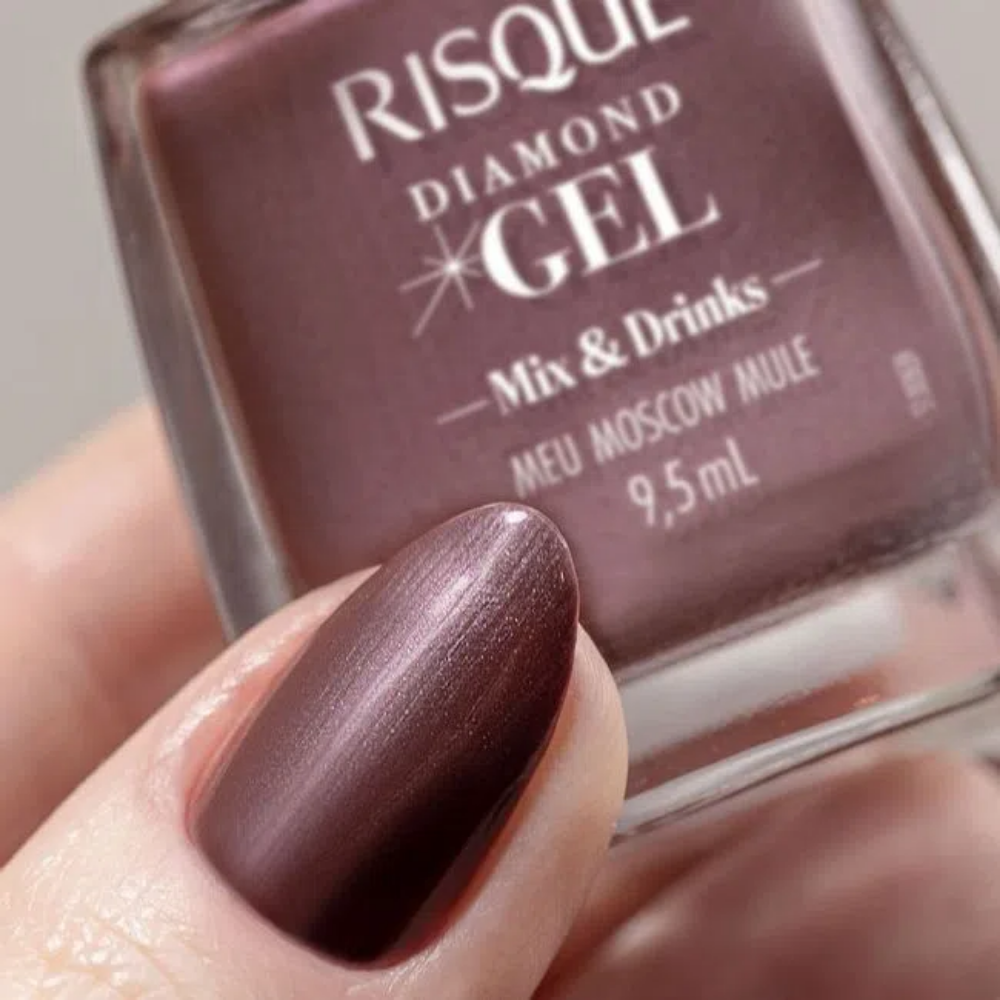 Esmalte Risqué Diamond Gel Meu Moscow Mule 9,5ml - Rosé - Diamond Gel