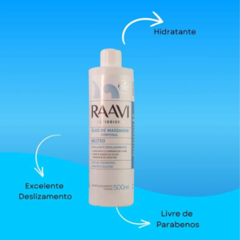 Óleo De Massagem Corporal Neutro Raavi 500ml